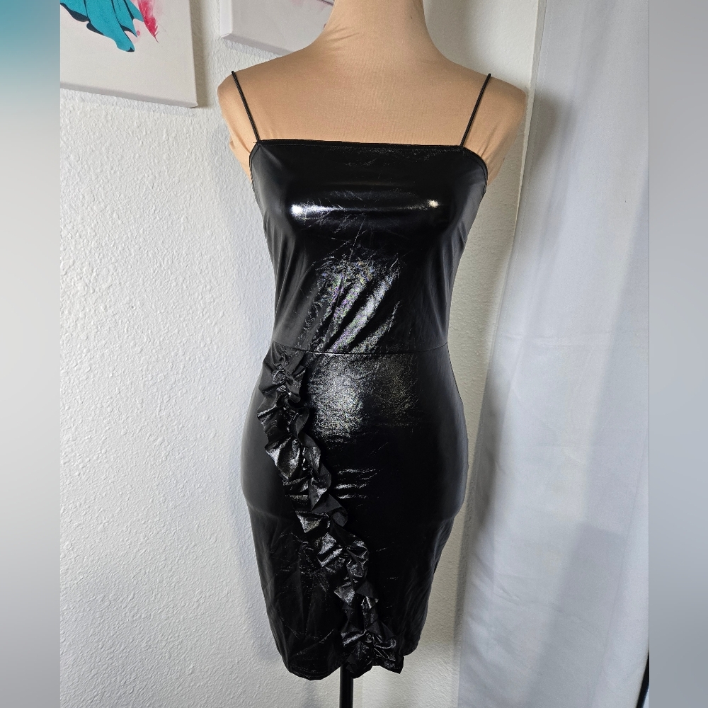 Nasty Gal Black Bodycon Mini Dress with Spaghetti Straps